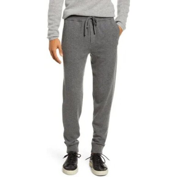 𝅺VINCE men gray sweatpants sz Xlarge jogger cotton cashmere side stripe